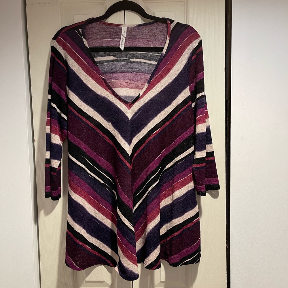 Ny Collection Multi-Color Flare Blouse Size Xl. - image 3